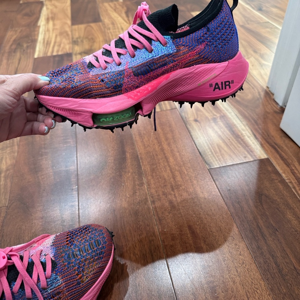 Off-White Nike collaboration Pink and Blue Athletic Shoes